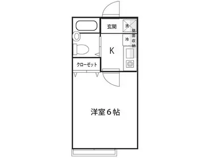 パークプレイス(1K/1階)の間取り写真