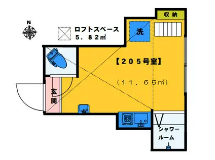 アーバンプレイス新宿若松町(ワンルーム/2階)の間取り写真