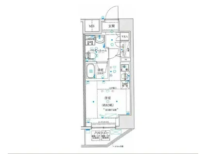 スパシエイラーレ横浜(ワンルーム/4階)の間取り写真
