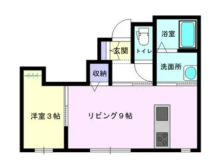 ドルチェ・ヴィータ柳川B(1LDK/1階)の間取り写真