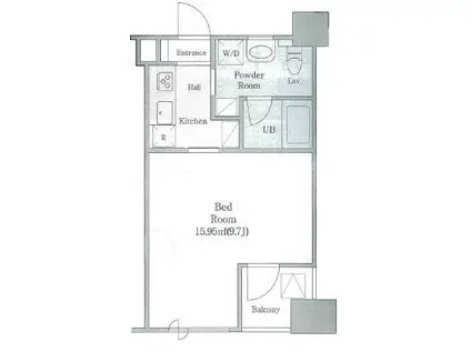 クオーツマンション(1K/9階)の間取り写真