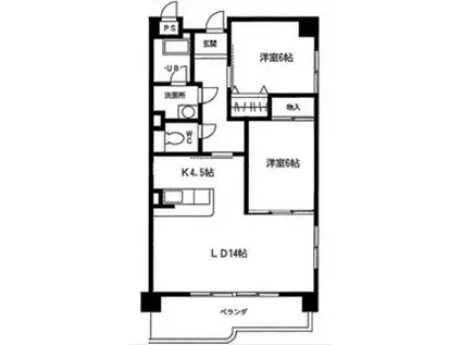 福東ジュネス11 A(2LDK/2階)の間取り写真