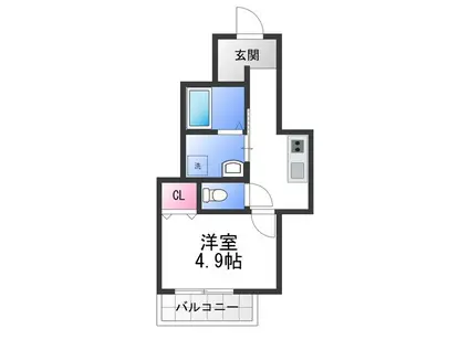 ソエル海塚(1K/1階)の間取り写真