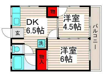 第一豊荘(2DK/2階)の間取り写真