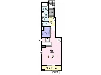 サンチェリー(ワンルーム/1階)の間取り写真