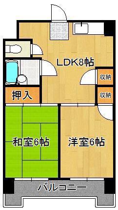コーポ大興(2DK/1階)の間取り写真