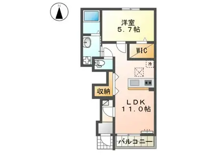 CASA ESTE唐津A(1LDK/1階)の間取り写真