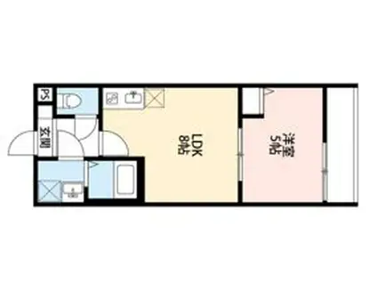 CRECIA岩槻B棟(1LDK/2階)の間取り写真