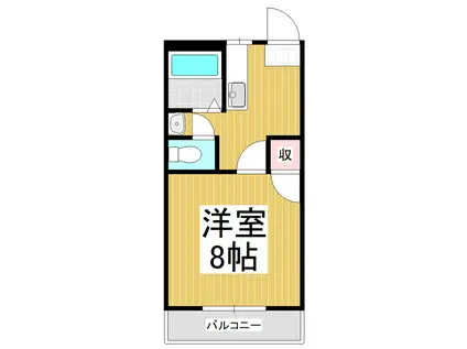 エスポワール城山(1K/1階)の間取り写真