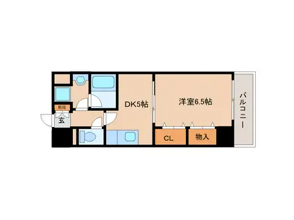 サンフークIII(1K/7階)の間取り写真