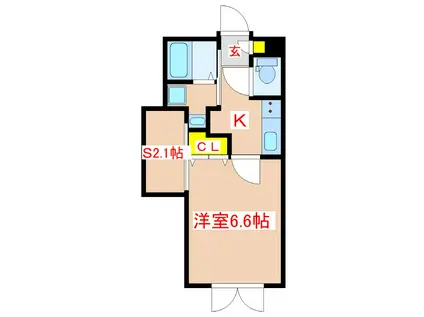 AIR/ONE(1SK/2階)の間取り写真