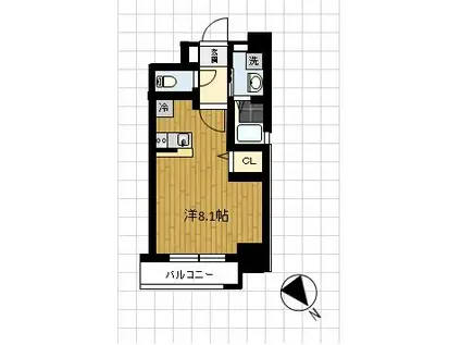 J・PLACE天神東(ワンルーム/3階)の間取り写真