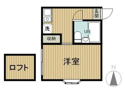 ノースヒル百合ヶ丘(ワンルーム/1階)の間取り写真