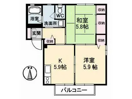 VILLA ETOILE(2K/1階)の間取り写真