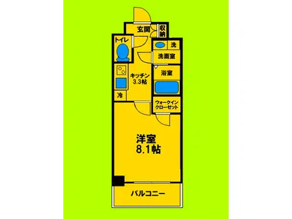 エムズコンフォートエサカ(1K/6階)の間取り写真