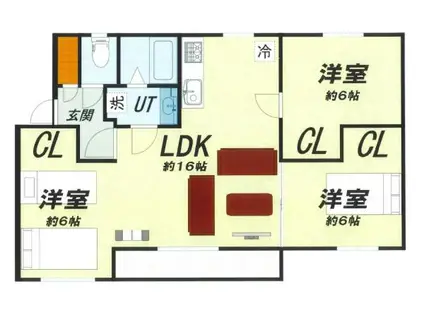 HORSE WIN17(3LDK/1階)の間取り写真