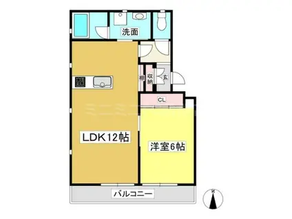 TSUBAKI―SO(1LDK/2階)の間取り写真