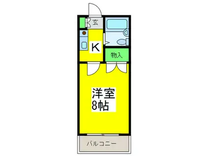 中川マンション(1K/3階)の間取り写真