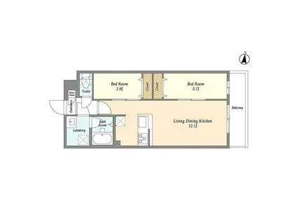 アルファコート梅島(2LDK/5階)の間取り写真