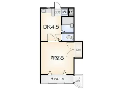 メゾンドール(1DK/3階)の間取り写真