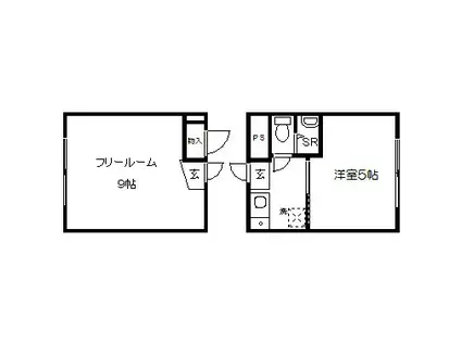 ハイツ金閣(1K/2階)の間取り写真