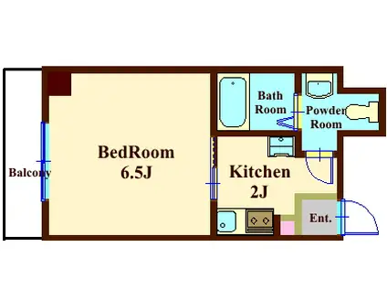 プランタン月島(1K/3階)の間取り写真