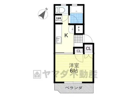 メゾンド桂(1K/2階)の間取り写真