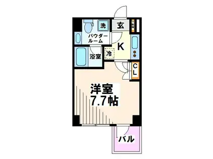 ステージグランデ府中東(1K/3階)の間取り写真