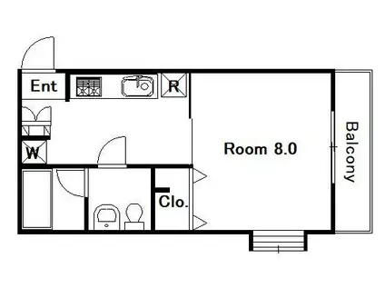 コスモス第3ビル(1K/4階)の間取り写真