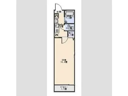 ピアチェーレ(1K/2階)の間取り写真