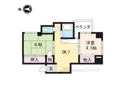 レークハイツ瀬田(2DK/3階)の間取り写真