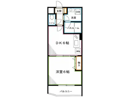 プレミール松庵(1DK/1階)の間取り写真