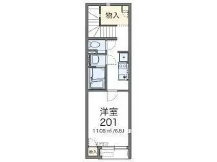 レオネクストS(1K/2階)の間取り写真