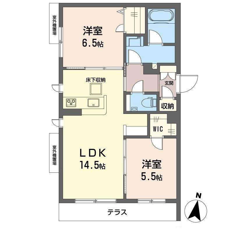パラッツォ グロリオーサIII(2LDK/1階)の間取り写真