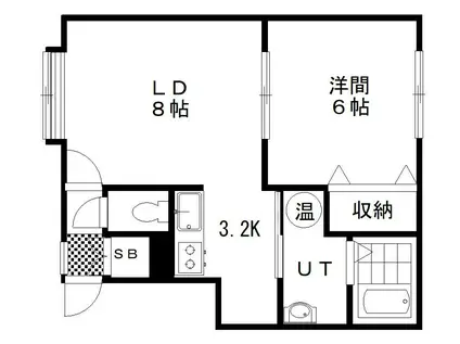 PLEIADESI(1LDK/1階)の間取り写真