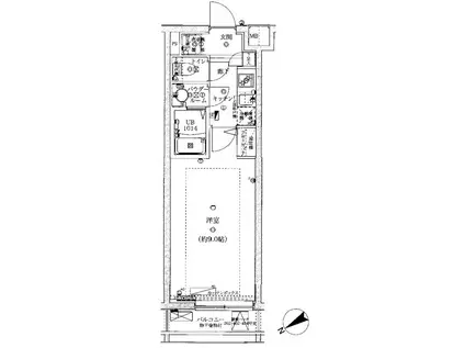 エスペルーモ桜新町(1K/2階)の間取り写真