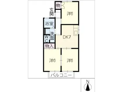 フレマリール広田(3DK/2階)の間取り写真