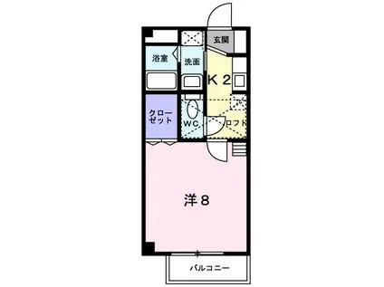 エスペランサ(1K/2階)の間取り写真