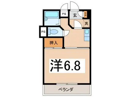 メイリリー幸町(1K/2階)の間取り写真