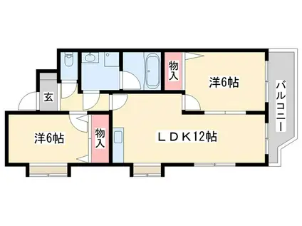 ボーナスFUJI(2LDK/3階)の間取り写真