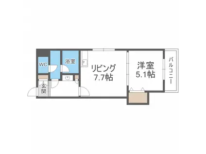 VERTICAL18(1LDK/6階)の間取り写真