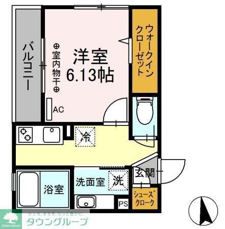 セレスティン三軒茶屋(1K/3階)の間取り写真