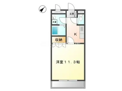 ハイツエスポアII(1K/1階)の間取り写真