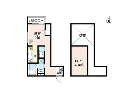 コンフォルテ二日市(ワンルーム/2階)の間取り写真