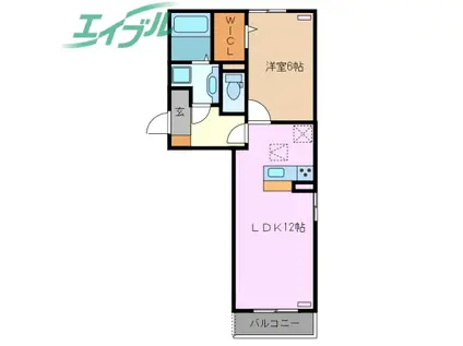 アルバグランデときわ(1LDK/1階)の間取り写真