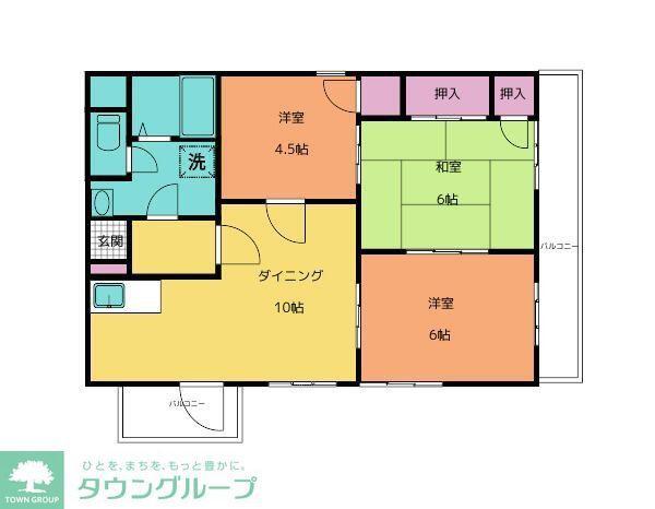 荒井第2ビル(3LDK/3階)の間取り写真