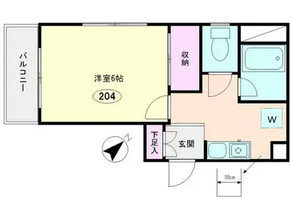 ピアコート言問(1K/2階)の間取り写真