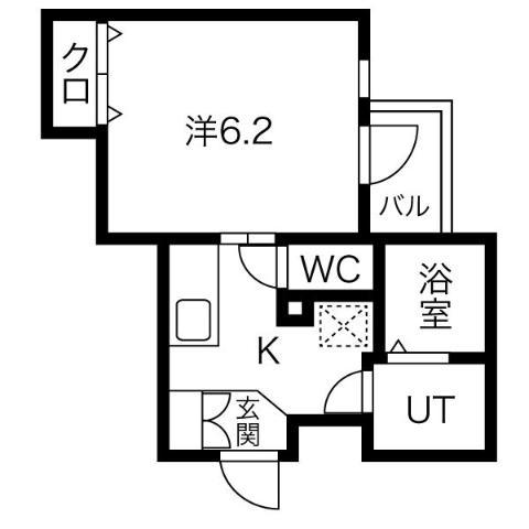 AXIA 亀島(1K/2階)の間取り写真