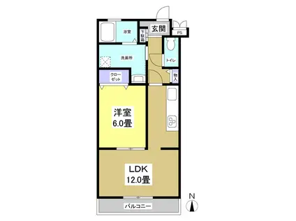 エムズドリームV(1LDK/1階)の間取り写真