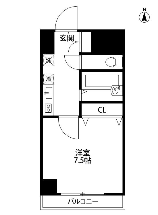 オルザス新潟(1K/10階)の間取り写真